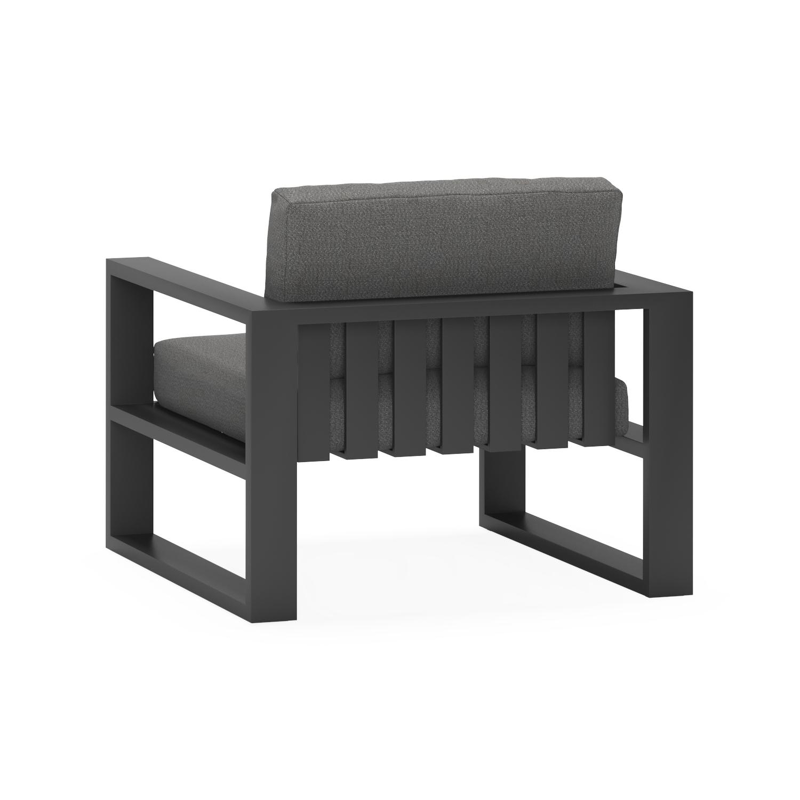 Verato loungestoel 1-zit in zwart aluminium met savane tornado all weather sunbrella® luxe kussen