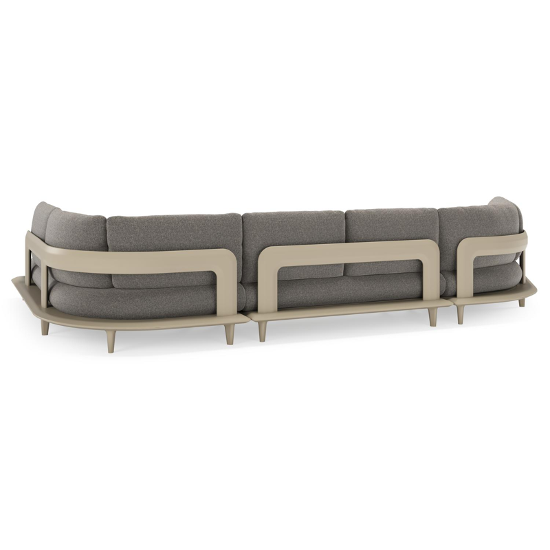 Bomero loungehoek in beige aluminium met chartres drizzle all weather sunbrella® luxe kussen