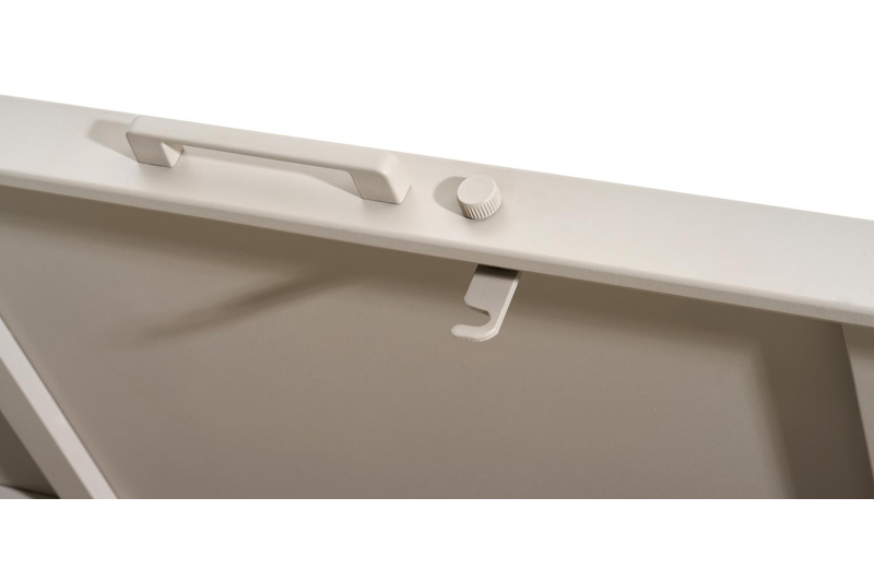 Kussenbox aluminium beige B 164 x D 84 x H 99 cm