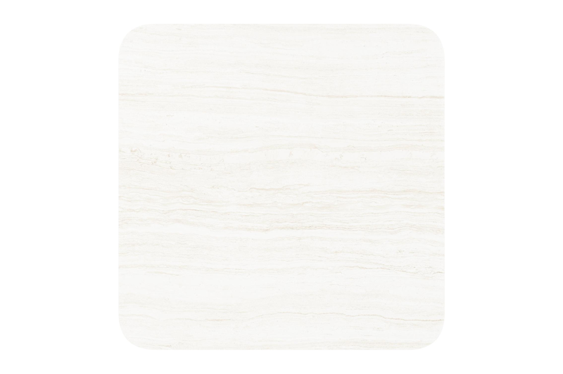 Table de jardin Fano basculante carré arrondi en aluminium beige et céramique pleine Calista Lg. 80 x Lrg. 80 x Haut. 72.50 cm