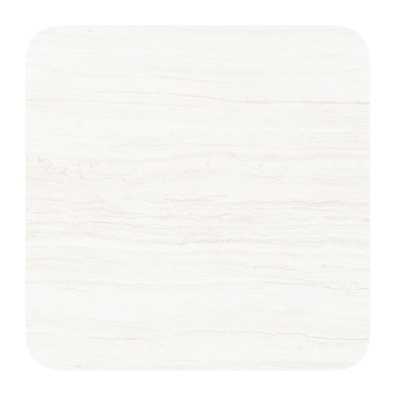 Table de jardin Fano basculante carré arrondi en aluminium beige et céramique pleine Calista Lg. 80 x Lrg. 80 x Haut. 72.50 cm