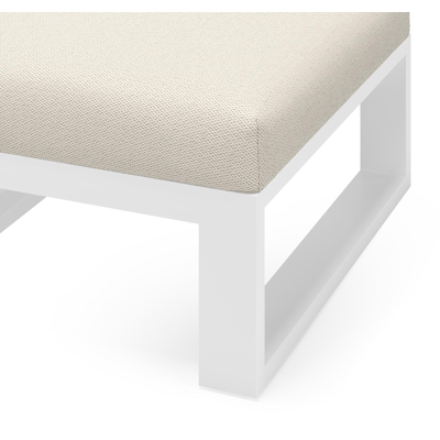 Verato poef in wit aluminium met lopi marble all weather sunbrella® luxe kussen