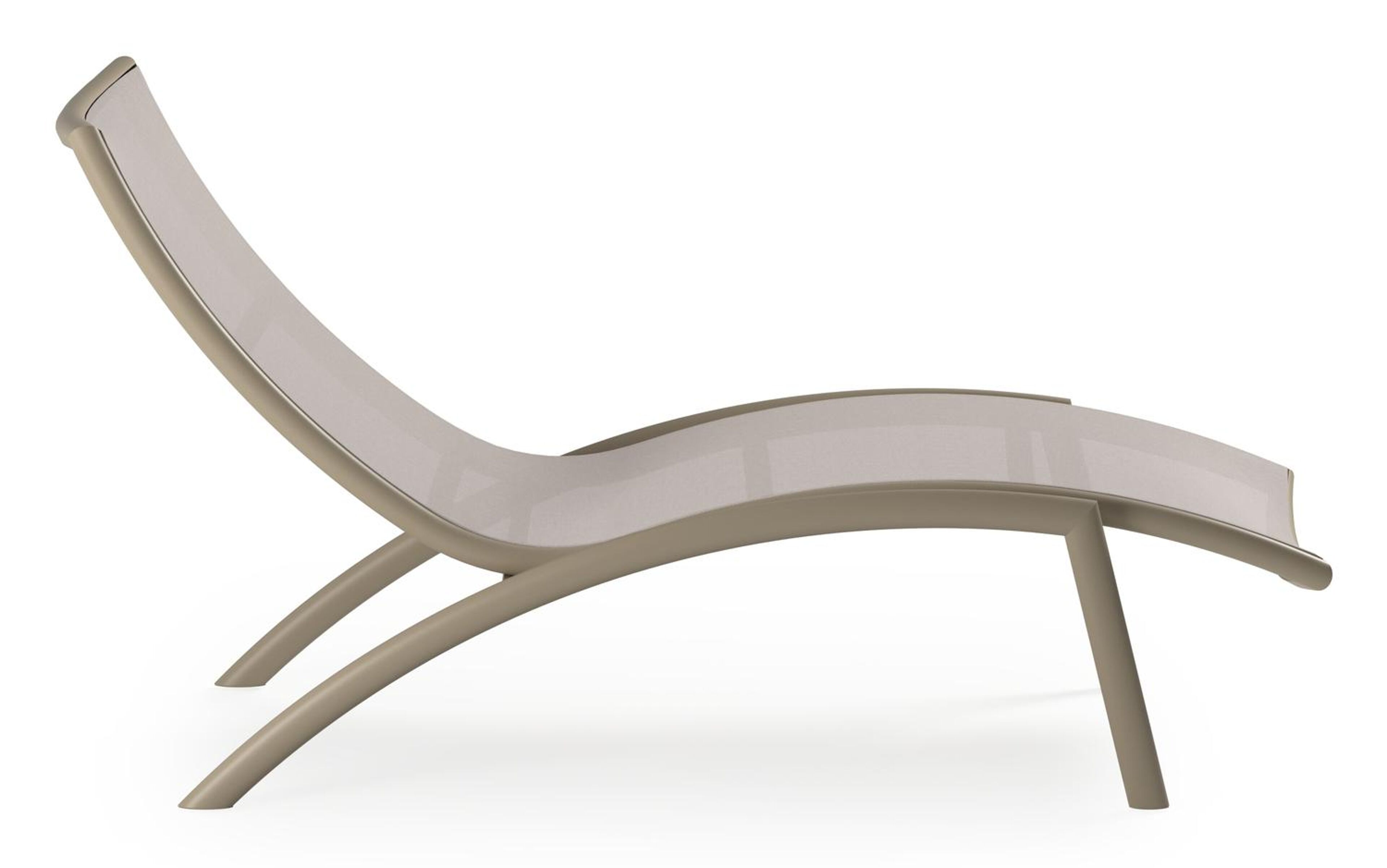 Siena ligbed in beige aluminium en beige single textileen