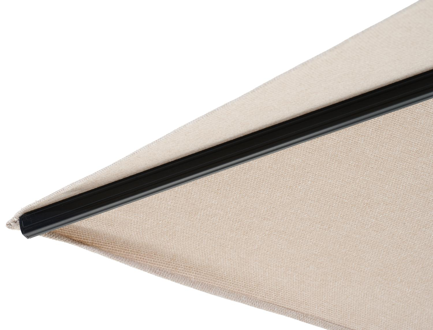 Parasol pedant Avola avec fonction tilt en aluminium noir avec toile de parasol en weather+ softtouch rustic - Lg.1 300 x Lg.2 300 cm (sans pied de parasol)