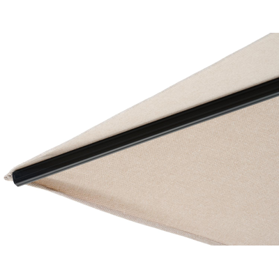 Avola zweefparasol met tiltfunctie in zwart aluminium en natural Weather+ Softtouch parasoldoek - L1 300 x L2 300 cm met Pedito parasolvoet 120 kg