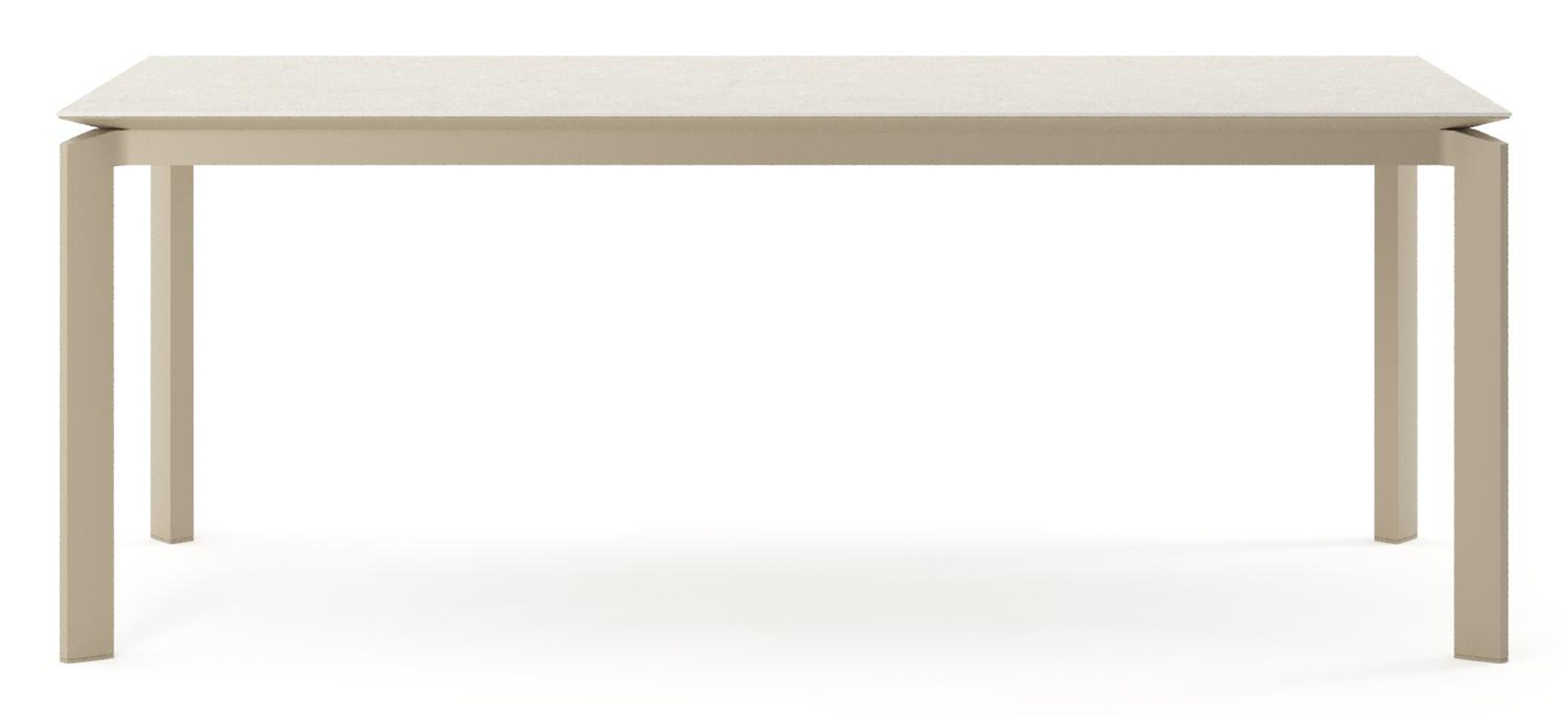 Cirello tuintafel rechthoekig in beige aluminium en volkeramiek Shilin - L 200 x B 100 x H 74.5 cm