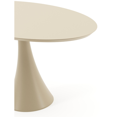 Fano tuintafel ovaal in beige aluminium - L 140 x B 80 x H 75 cm