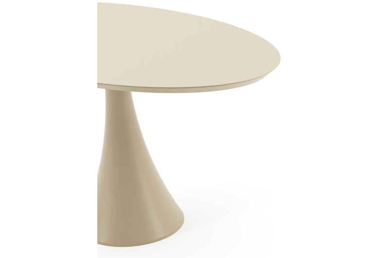 Table de jardin Fano ovale en aluminium beige - Lg. 140 x Lrg. 80 x Haut. 75 cm