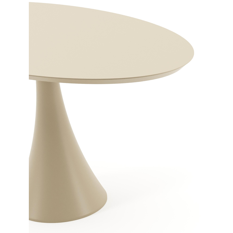 Table de jardin Fano ovale en aluminium beige - Lg. 140 x Lrg. 80 x Haut. 75 cm