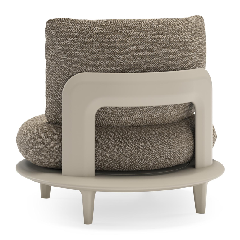 Bomero loungestoel in beige aluminium met madagascar burch all weather cosytica kussen
