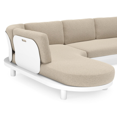 Donato loungehoek in wit aluminium met all weather cosytica Marbella Beige kussen