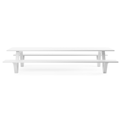 Table de pique-nique Norma en aluminium blanc - Lg 360 x Larg 213 x H 74 cm