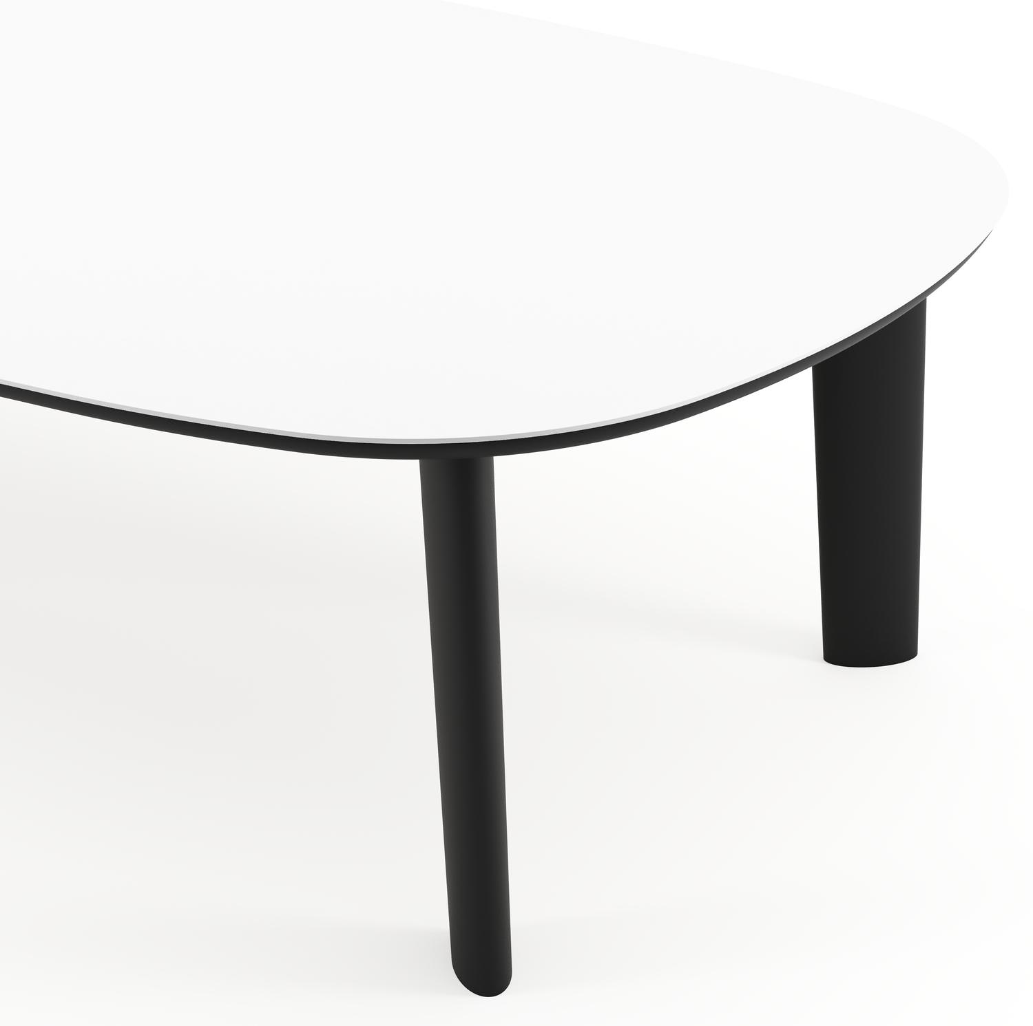 Amico tuintafel bombo xl in zwart aluminium en volkeramiek Arctic White - L 270 x B 148 x H 73.5 cm