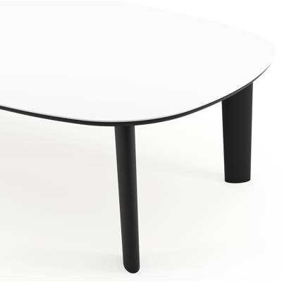 Amico tuintafel bombo xl in zwart aluminium en volkeramiek Arctic White - L 270 x B 148 x H 73.5 cm