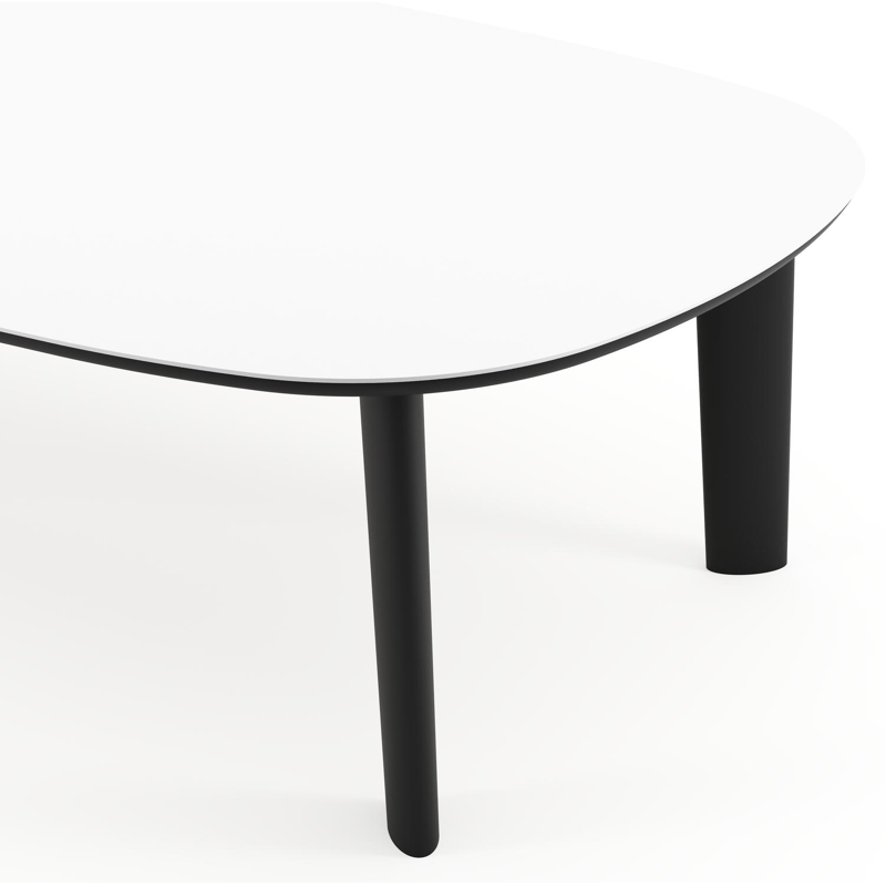 Amico tuintafel bombo xl in zwart aluminium en volkeramiek Arctic White - L 270 x B 148 x H 73.5 cm