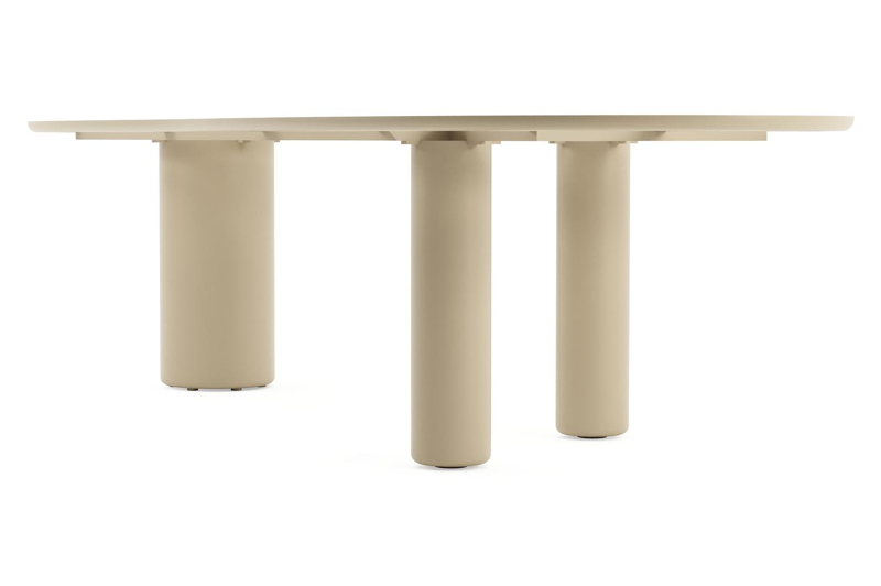 Amico tuintafel organisch in beige aluminium en volkeramiek Travertino Bianco - L 320 x B 120 x H 73.5 cm