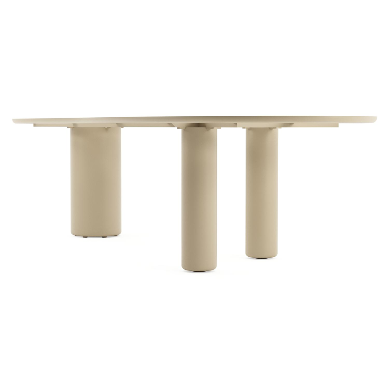 Amico tuintafel organisch in beige aluminium en volkeramiek Taj Mahal - L 320 x B 120 x H 73.5 cm