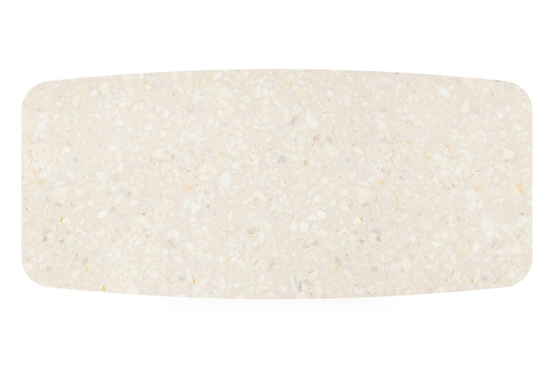 Donato tuintafel bootvorm in zwart aluminium en volkeramiek Retrostone - L 255 x B 115 x H 73 cm