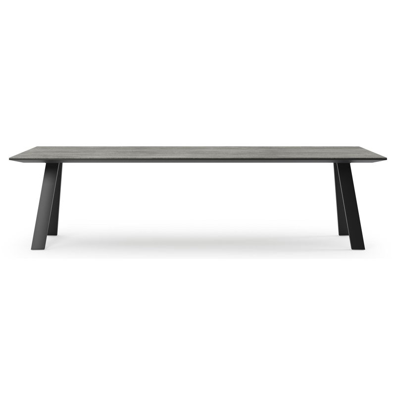 Cesano tuintafel in zwart aluminium en volkeramiek aspen grey - L 280 x B 110 x H 75 cm