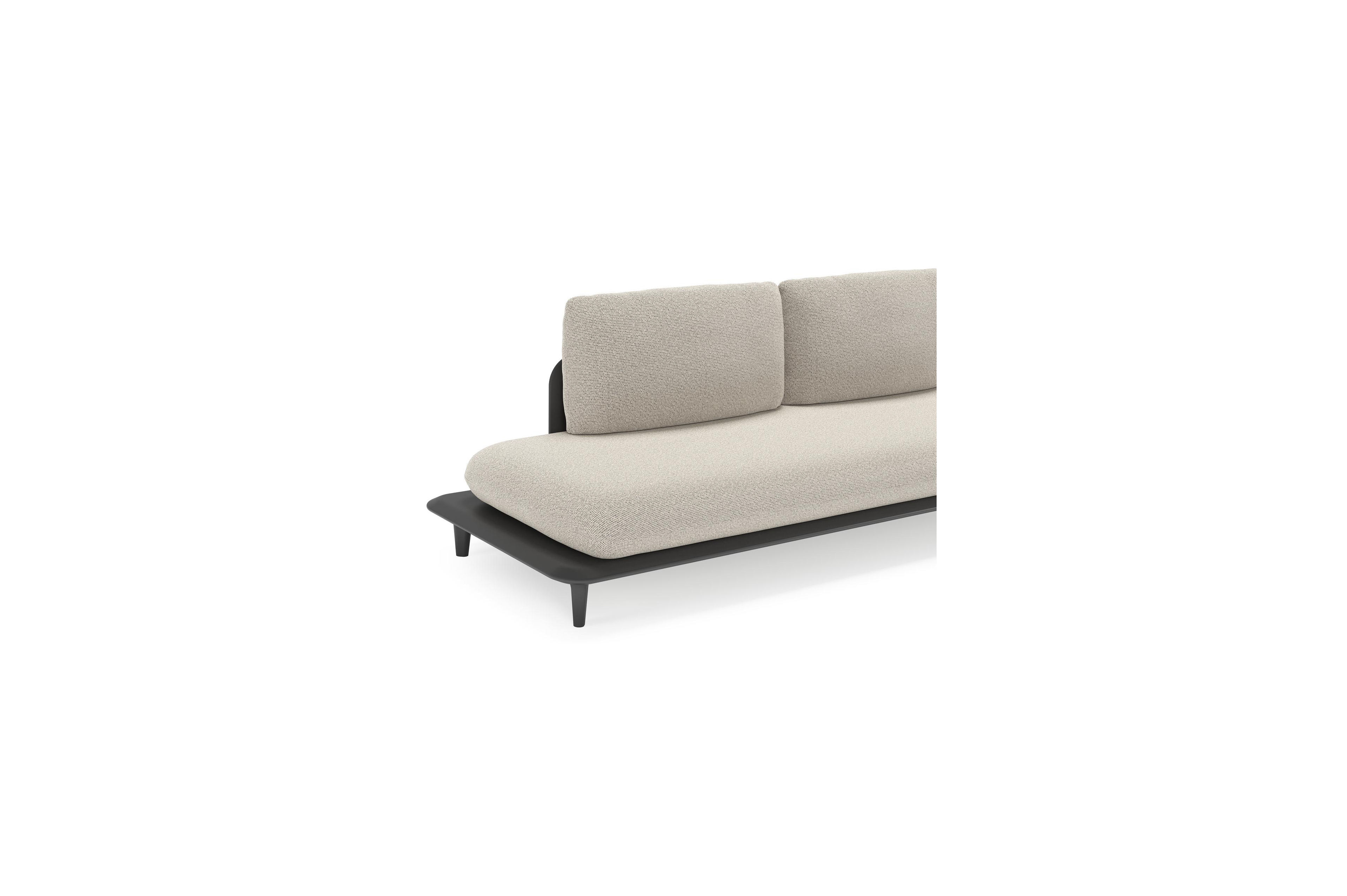 Bomero loungehoek in zwart aluminium met firenze sand all weather solica kussen