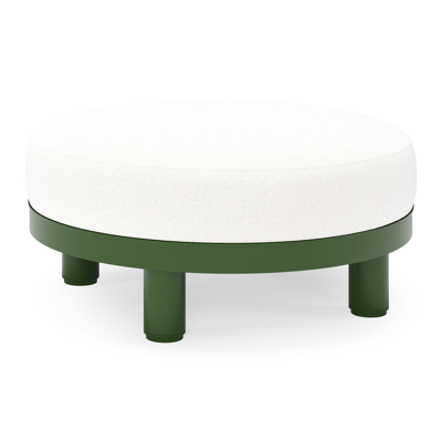 Donato lounge poef in groen aluminium met all weather solica Soul Optik kussen