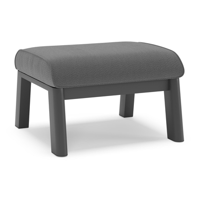 Cirello poef in zwart aluminium met lopi shadow all weather sunbrella® luxe kussen