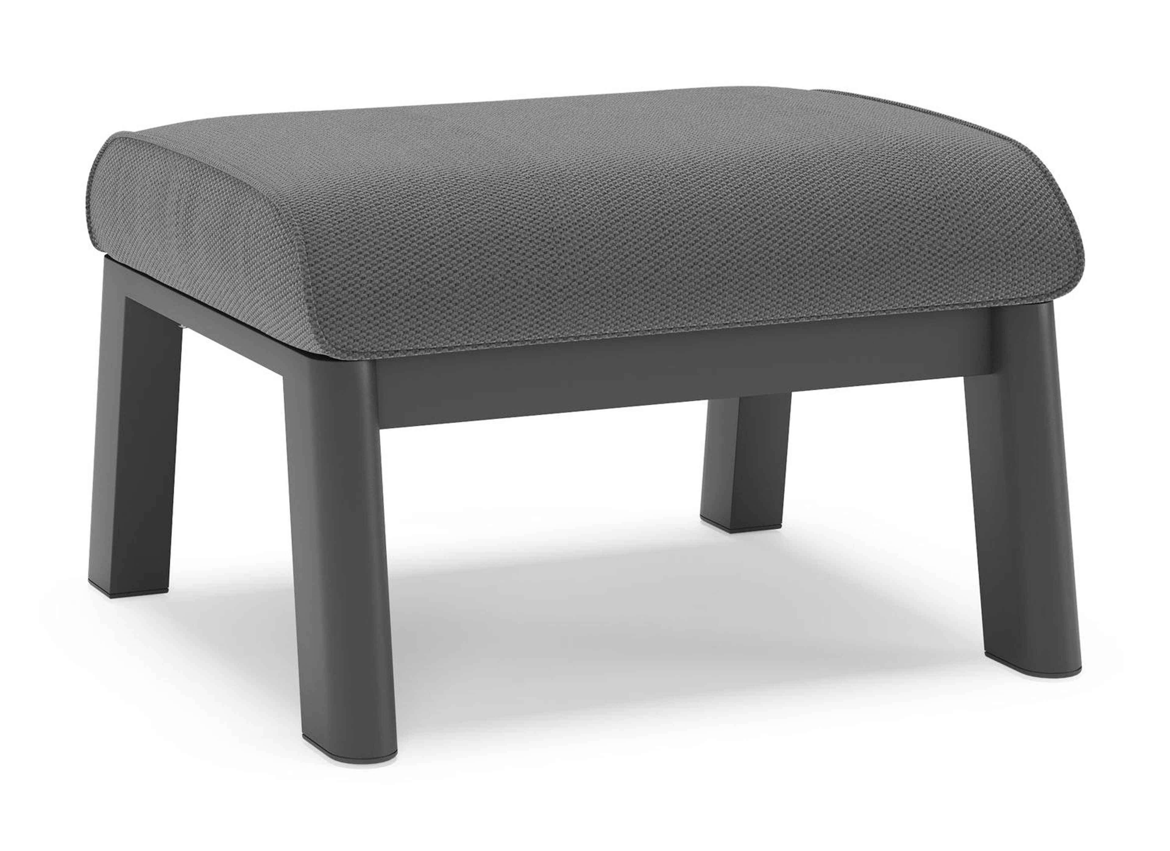 Cirello poef in zwart aluminium met lopi shadow all weather sunbrella® luxe kussen