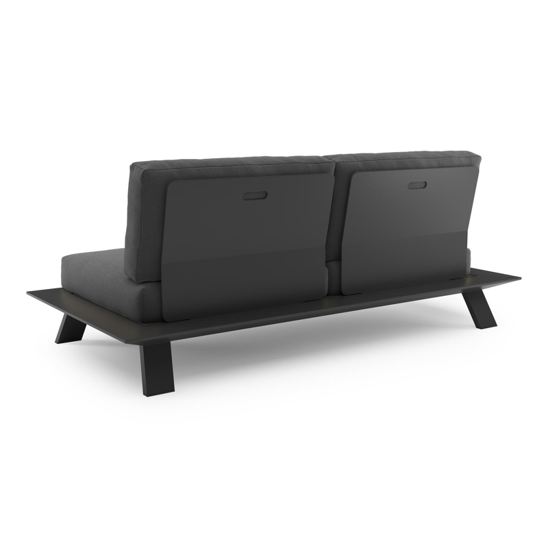 Cesano loungebank in zwart aluminium met lopi shadow all weather Sunbrella® luxe kussen