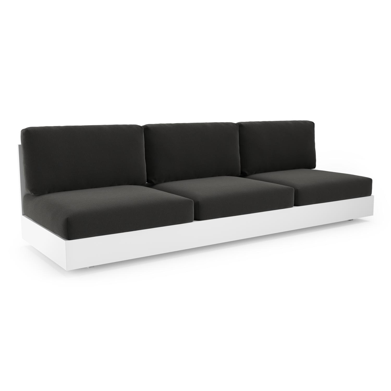 Como loungebank in wit aluminium met natte sooty all weather sunbrella® luxe kussen