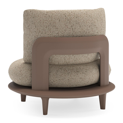 Bomero loungestoel in taupe aluminium met bora jungle all weather cosytica kussen
