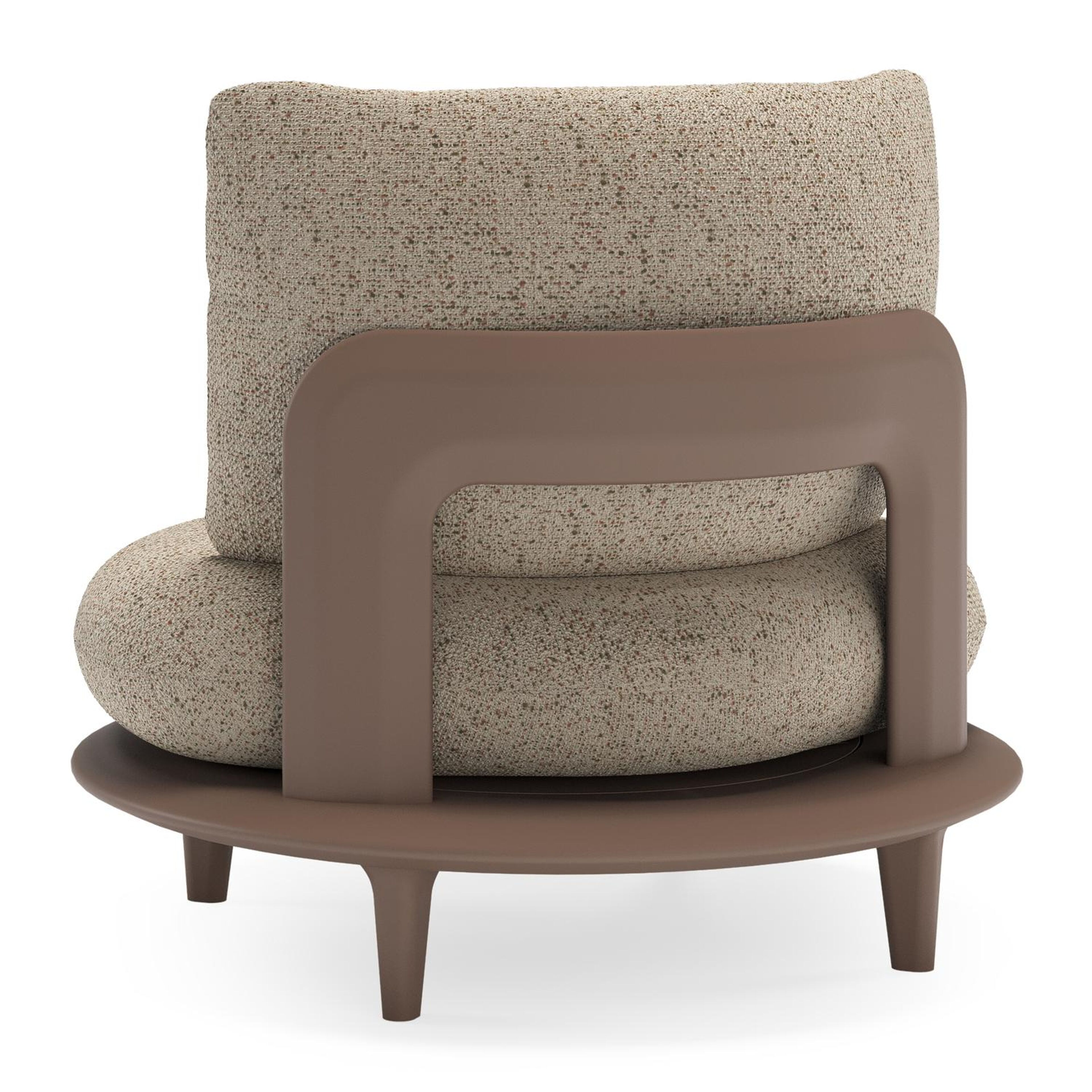Fauteuil de jardin Bomero en aluminium taupe et coussins en all weather cosytica bora jungle