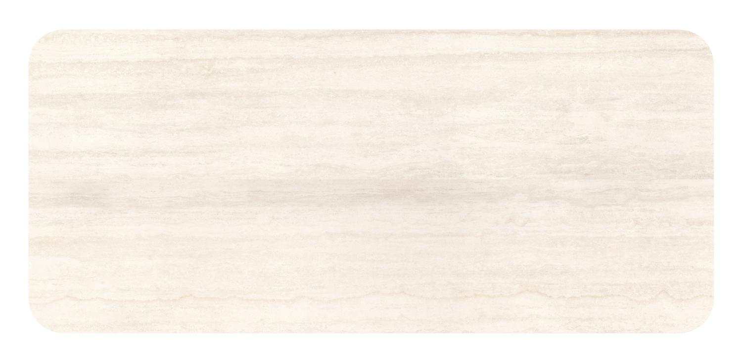 Orso tuintafel rechthoekig afgerond in zwart aluminium en volkeramiek Travertino Bianco - L 200 x B 80 x H 74.5 cm