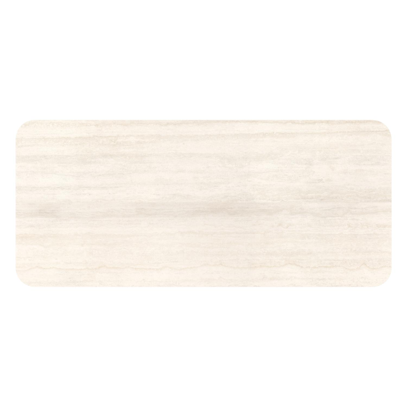 Orso tuintafel rechthoekig afgerond in zwart aluminium en volkeramiek Travertino Bianco - L 200 x B 80 x H 74.5 cm