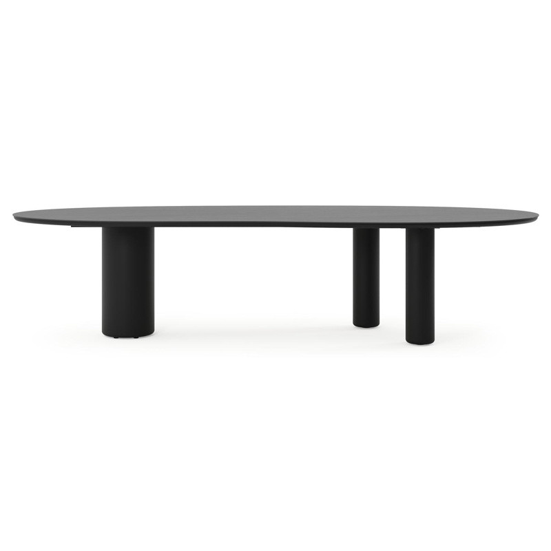 Amico tuintafel organisch in zwart aluminium en volkeramiek Basalt Black - L 320 x B 120 x H 73.5 cm