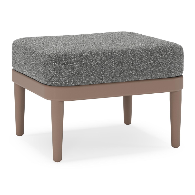 Pouf Orso en aluminium taupe et coussins en all weather cosytica Catania Black