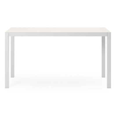 Feltro tuinset in wit aluminium en sintered stone Crema minerale met 2 Calobra tuinstoelen