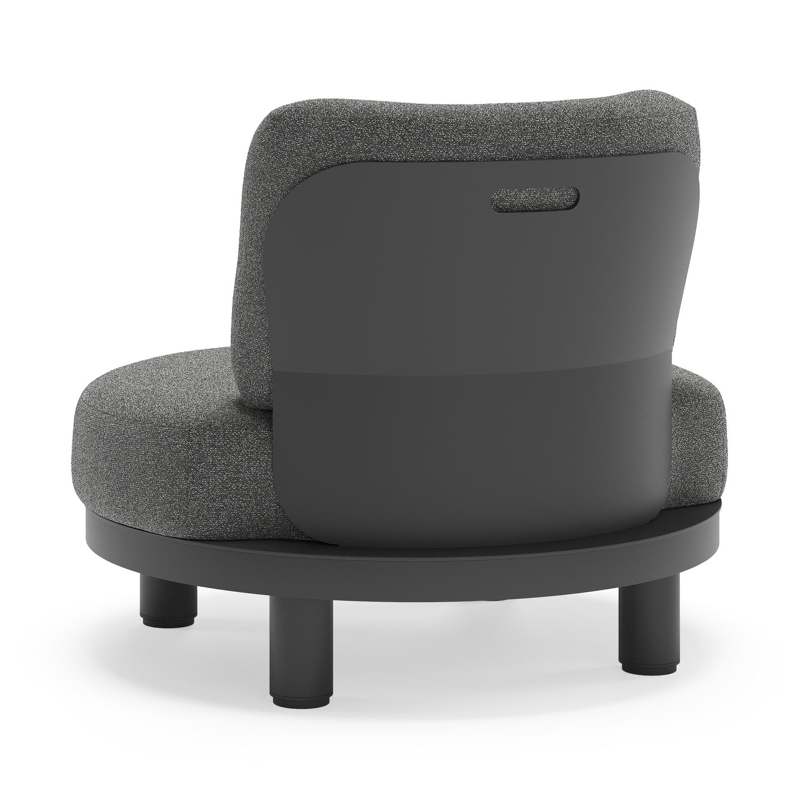 Fauteuil de jardin Donato en aluminium noir et coussins en all weather cosytica Catania Black