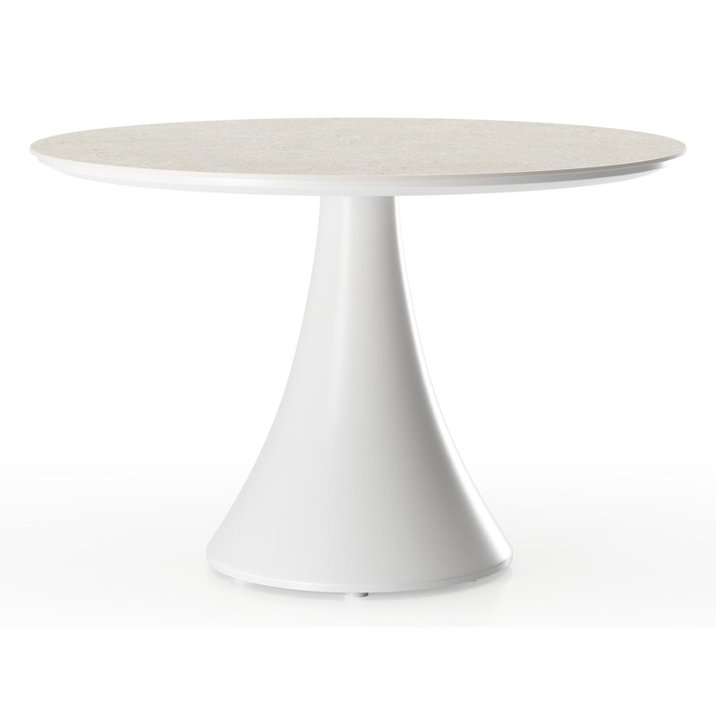 Fano loungetafel in wit aluminium en volkeramiek shilin - Dia. 85 x H 55 cm