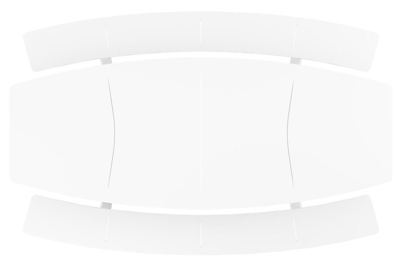 Forno picknicktafel bootvorm in wit aluminium - L 280 x B 192 x H 72 cm