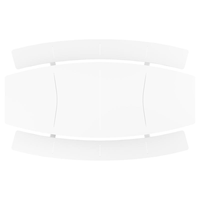 Table de pique-nique Forno forme de bateau en aluminium blanc - Lg. 280 x Lrg. 192 x Haut. 72 cm