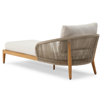 Orso ligbed in naturel teak met lopi marble all weather sunbrella® luxe kussens