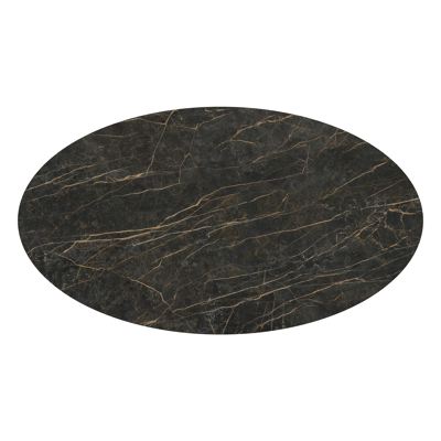 Fano tuintafel ovaal in wit aluminium en volkeramiek Black Obsession - L 240 x B 135 x H 75 cm