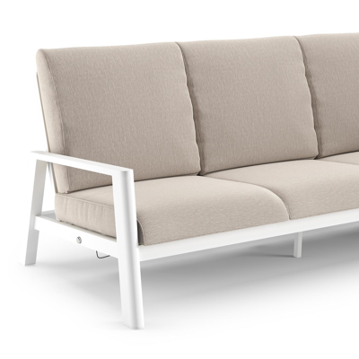 Cirello loungebank in wit aluminium met slow farafra all weather sunbrella® luxe kussen