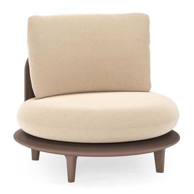 Bomero loungestoel in taupe aluminium met natte heather beige all weather sunbrella® luxe kussen