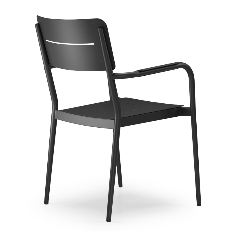 Salto tuinstoel in zwart aluminium