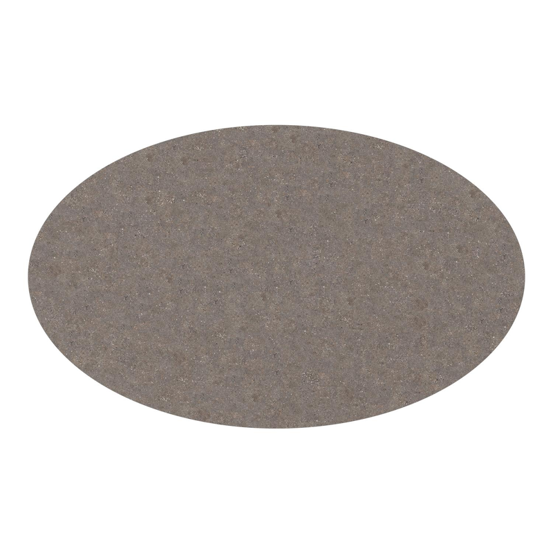 Table de jardin Fano ovale en aluminium beige et céramique pleine Wulong - Lg. 180 x Lrg. 110 x Haut. 75 cm