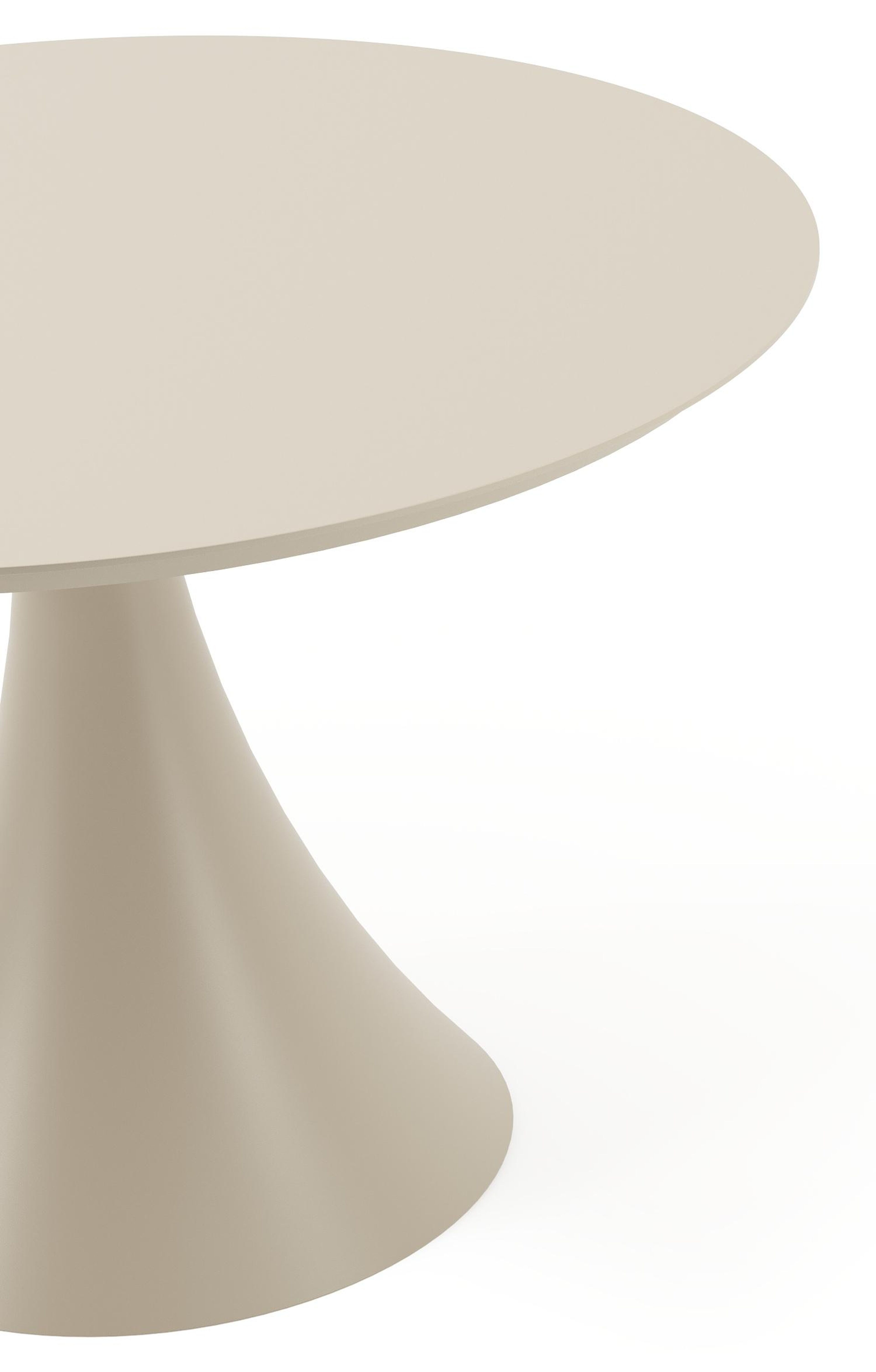 Fano tuintafel rond in beige aluminium - Dia. 110 cm