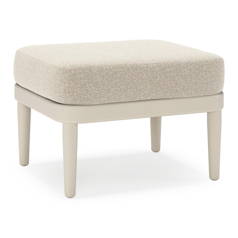 Pouf Orso en aluminium beige et coussins en all weather cosytica Marbella Ecru