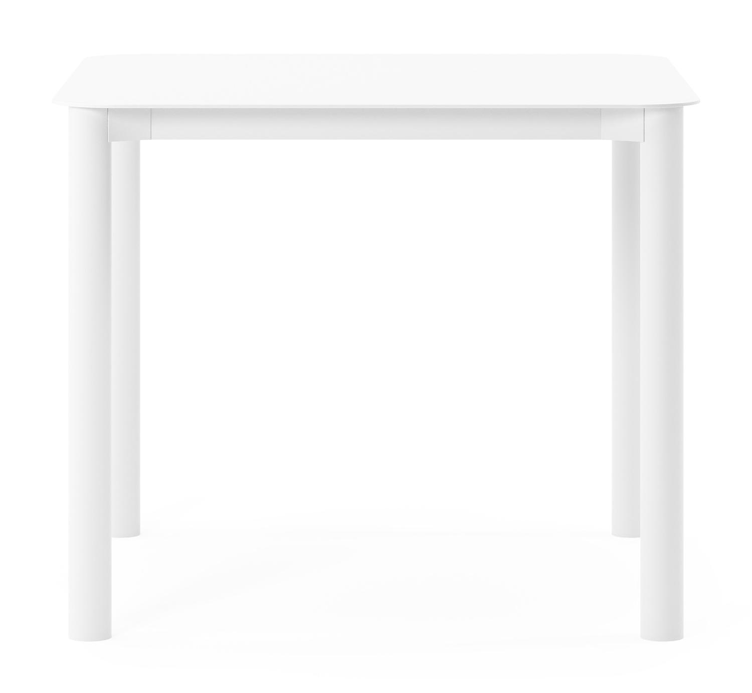 Table de jardin Orso carré arrondi en aluminium blanc - Lg. 90 x Lrg. 90 x Haut. 75 cm