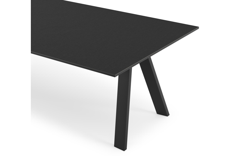 Table de jardin Cesano en aluminium noir et céramique pleine nero black - Lg 280 x Larg. 110 x H 75 cm